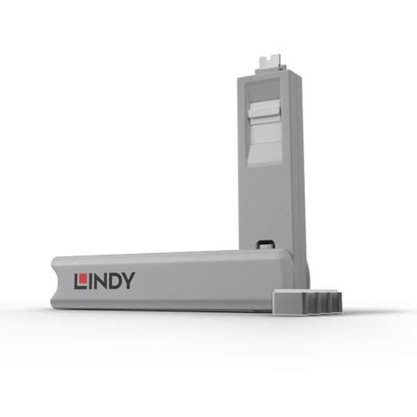 Lindy USB Type C Port Blocker Key - Pack of 4 Blockers - White